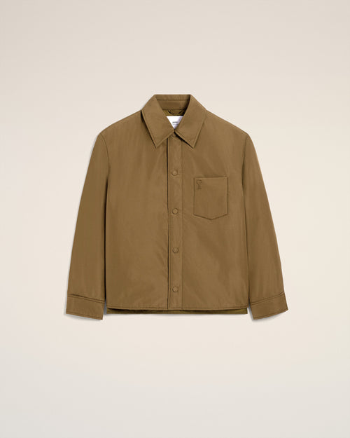 Green Taffetas Padded Ami De Coeur Overshirt - 1 - Ami Paris