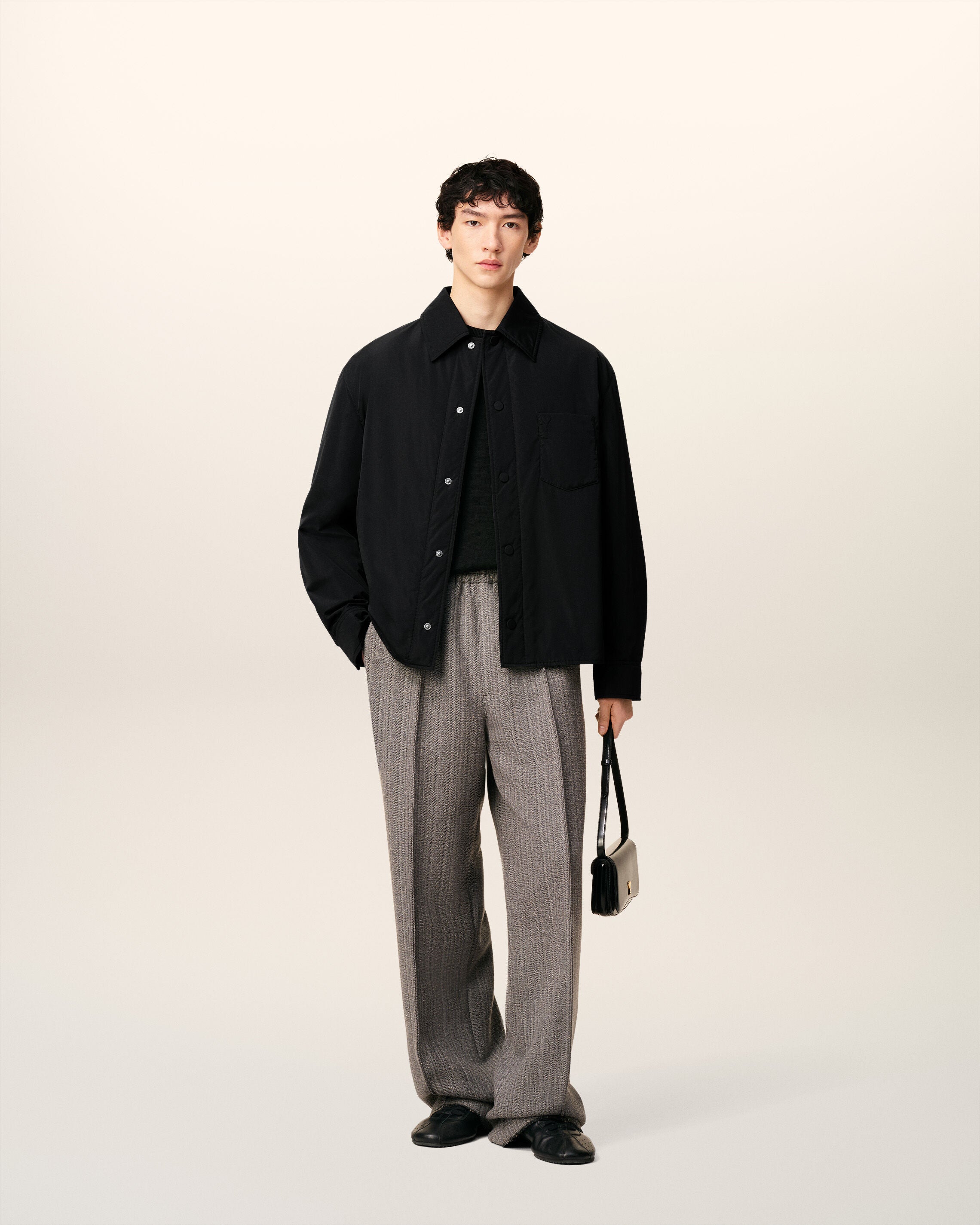 Black Taffetas Padded Ami De Coeur Overshirt - 2