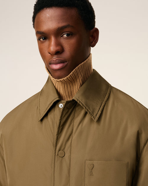 Green Taffetas Padded Ami De Coeur Overshirt - 4 - Ami Paris