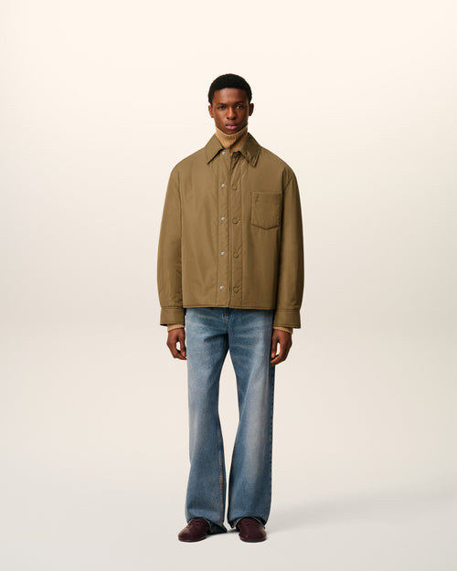 Green Taffetas Padded Ami De Coeur Overshirt - 1 - Ami Paris