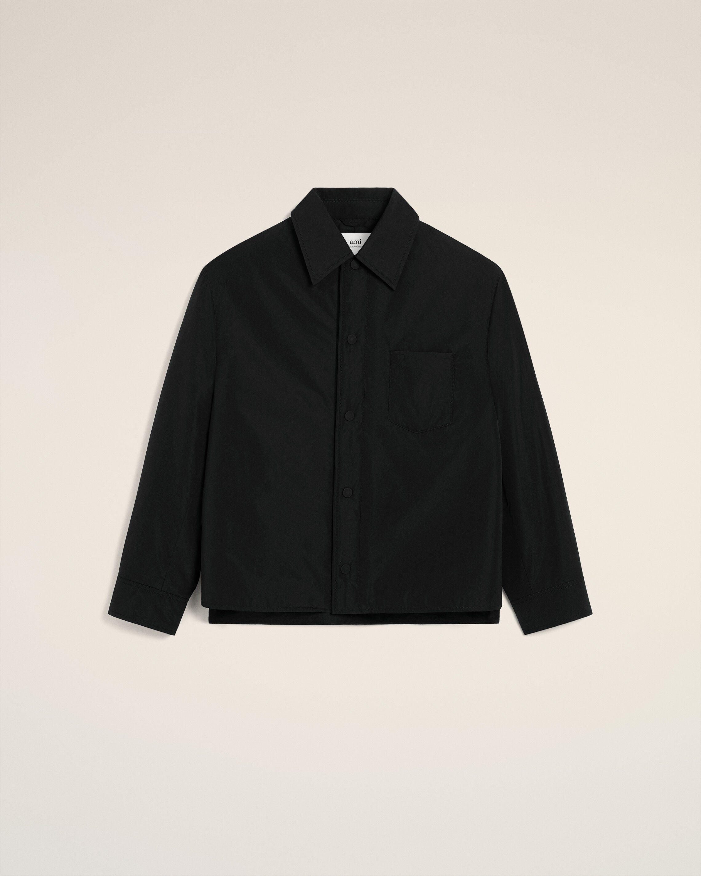 Black Taffetas Padded Ami De Coeur Overshirt - 1
