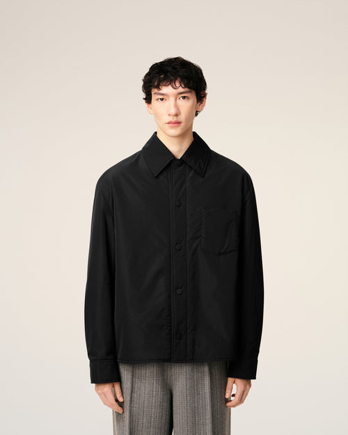 Black Taffetas Padded Ami De Coeur Overshirt - 3 - Ami Paris