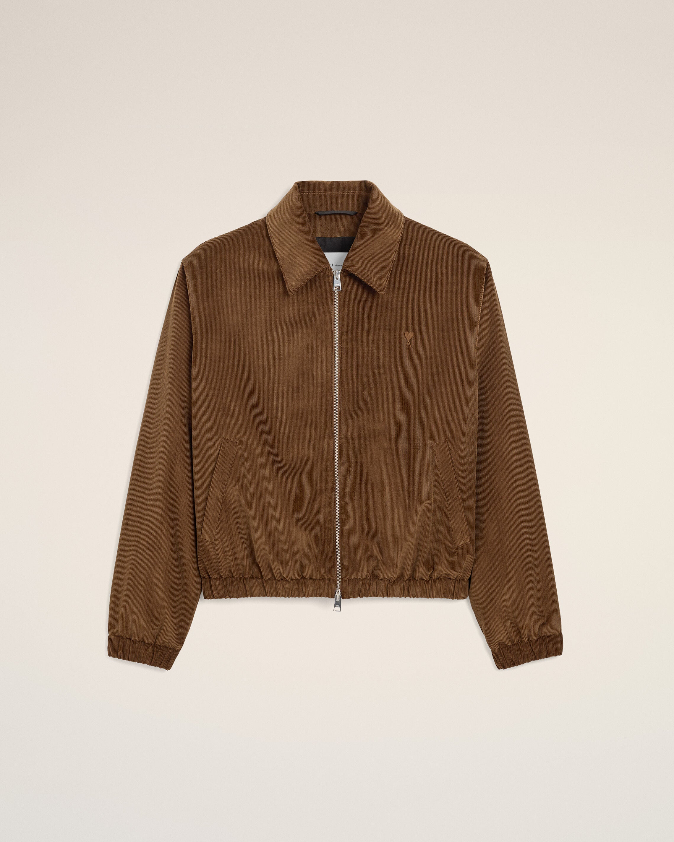 Brown corduroy cotton padded jacket with Ami de Coeur - 1