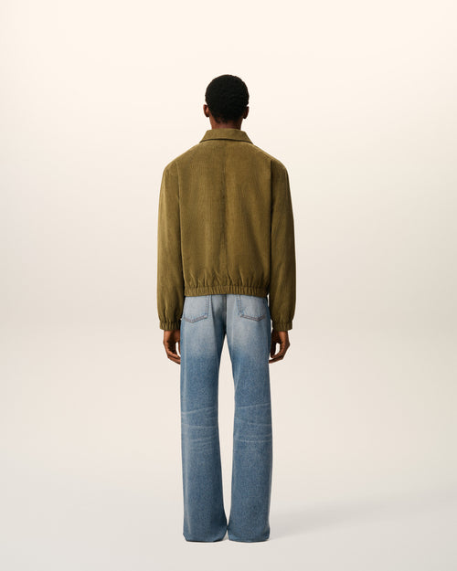 Gepolsterte Ami De Coeur Jacke aus grüner Baumwolle mit Reißverschluss - 5 - Ami Paris