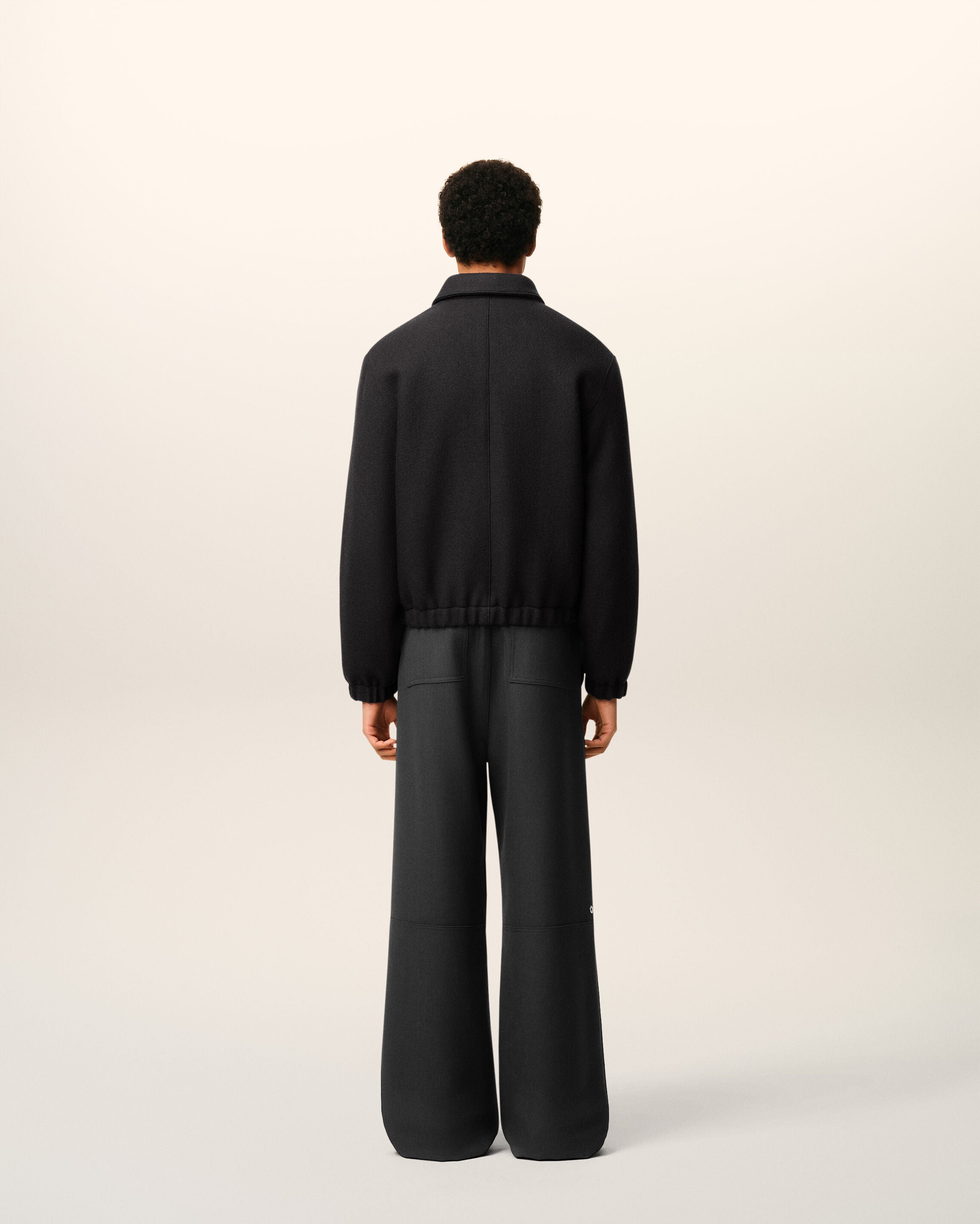 ANTHRACITE Black Cotton Ami De Coeur Padded Zipped Jacket | AMI PARIS