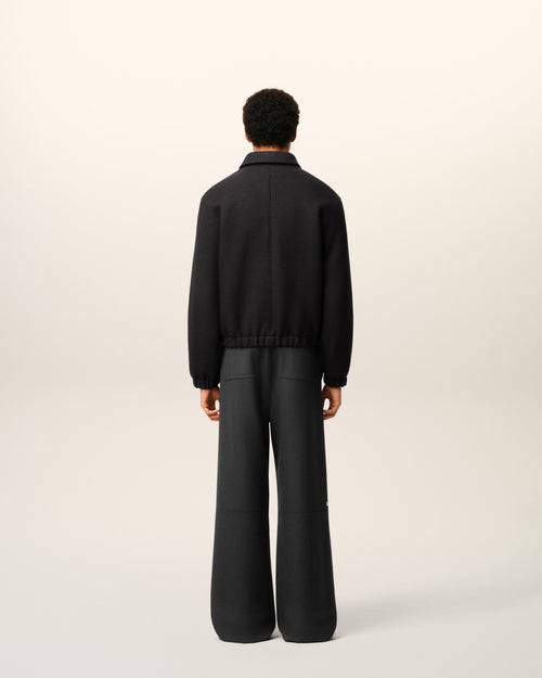 Black Cotton Ami De Coeur Padded Zipped Jacket - 5 - Ami Paris