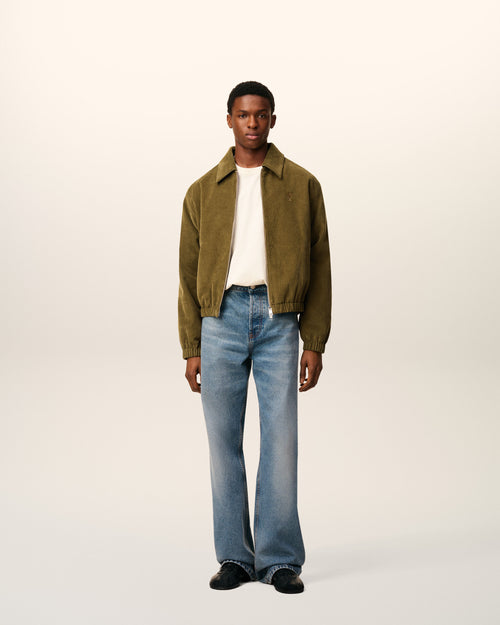 Blouson Vert Zippé Ami De Coeur En Coton - 1 - Ami Paris