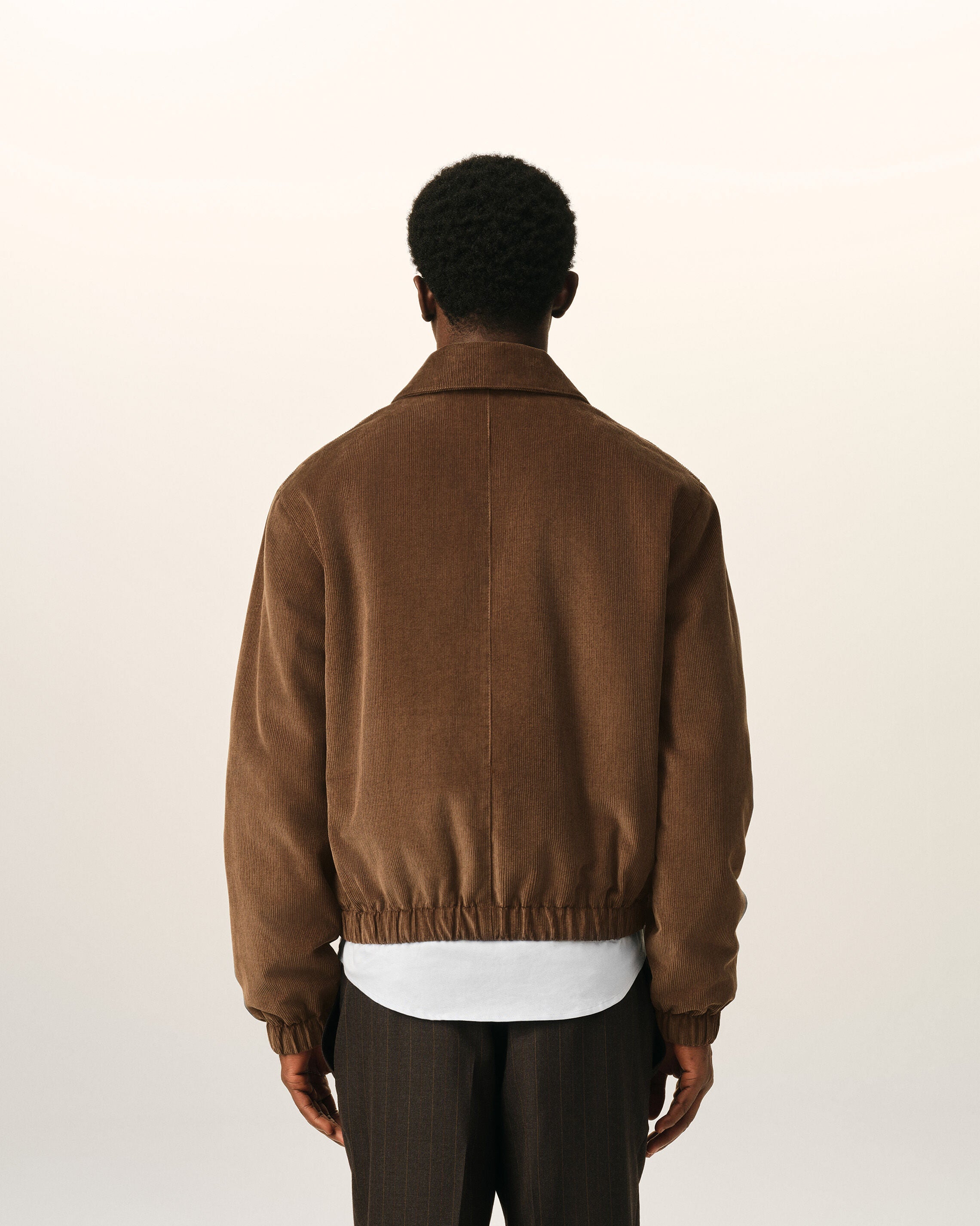 Brown corduroy cotton padded jacket with Ami de Coeur - 5