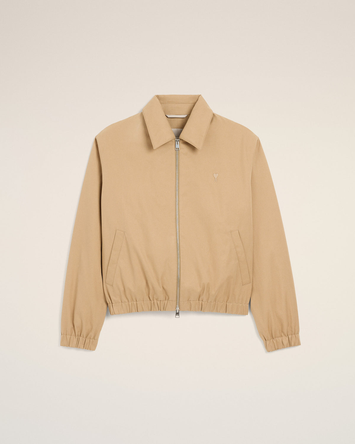 Beige cotton padded jacket with Ami de Coeur - 1