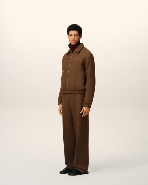 Brown Wool Ami De Coeur Zipped Jacket - 6 - Ami Paris