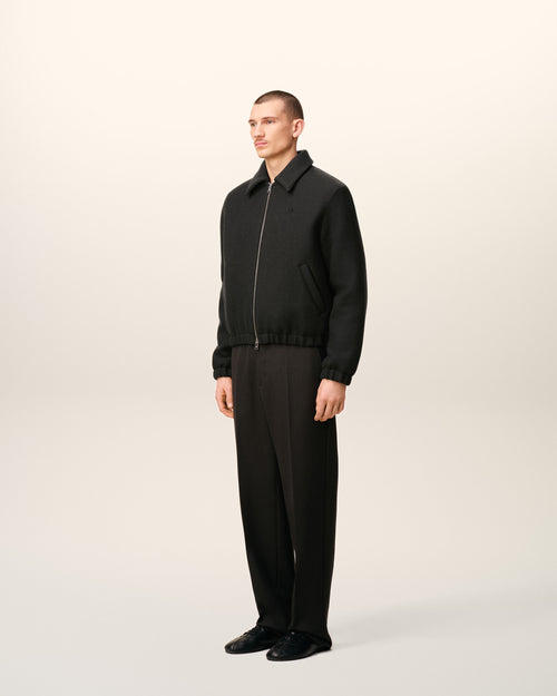 Black Wool Ami De Coeur Zipped Jacket - 6 - Ami Paris