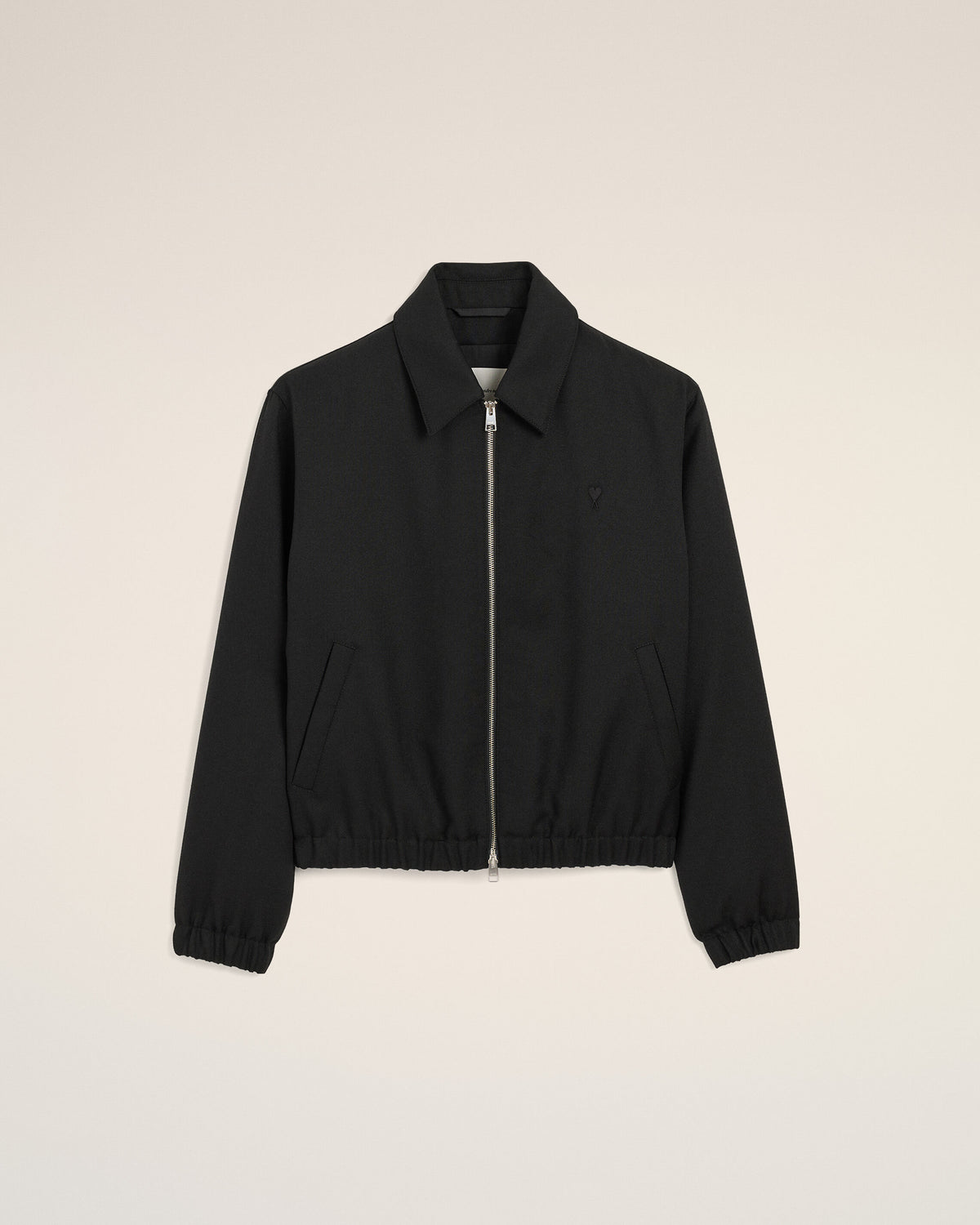 Black wool padded jacket with Ami de Coeur - 1