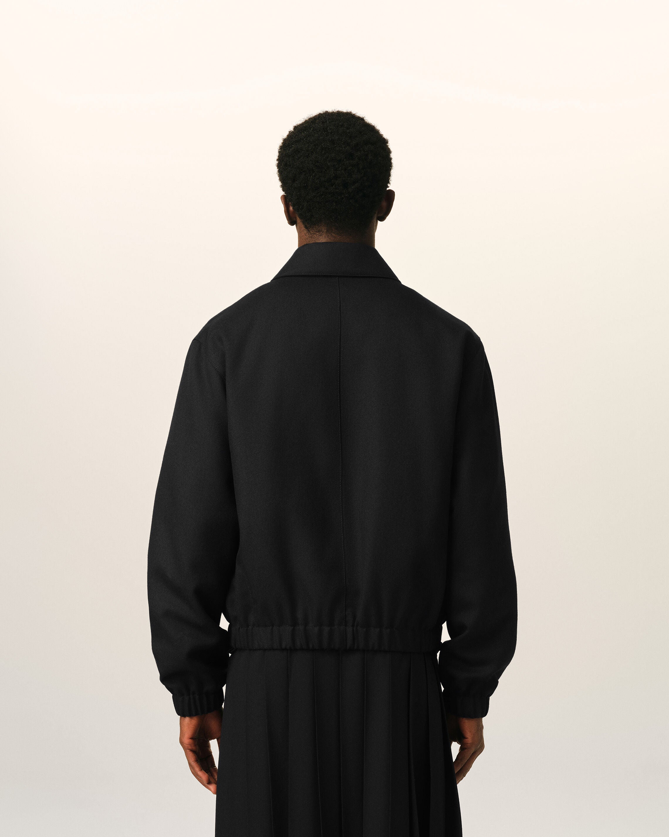 Black wool padded jacket with Ami de Coeur - 5