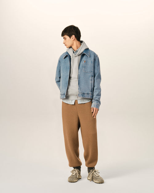 Ami de Coeur Blouson aus blauem Baumwollgewebe mit Kontrast und Reißverschluss - Herren - 2 - AMI Paris - Ami Paris