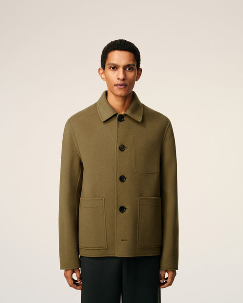 Green Wool Boxy Buttoned Jacket - 3 - Ami Paris