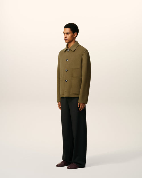Green Wool Boxy Buttoned Jacket - 6 - Ami Paris