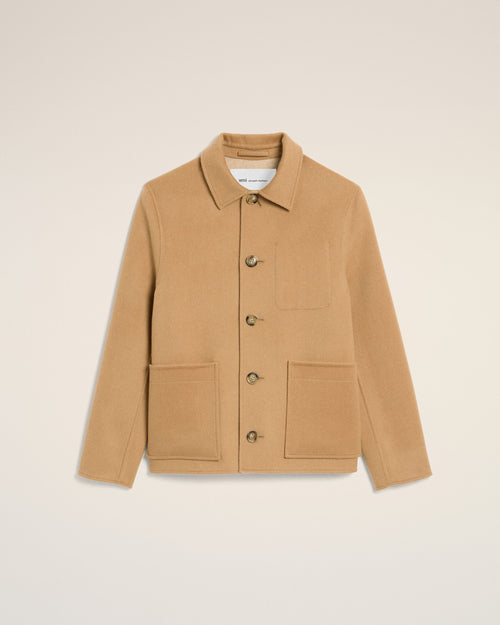 Beige button-down wool and cashmere jacket - Man - 1 - AMI Paris - Ami Paris