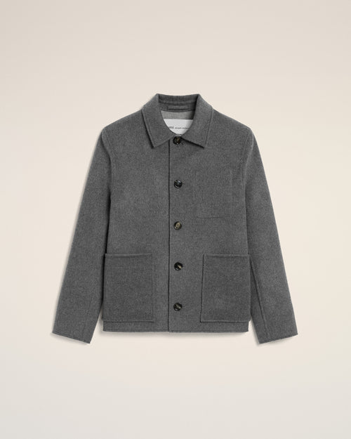Grey button-down wool and cashmere jacket - Man - 1 - AMI Paris - Ami Paris