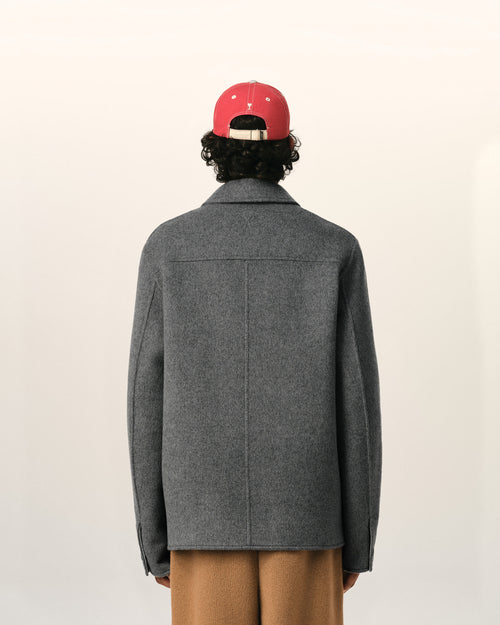 Grey button-down wool and cashmere jacket - Man - 5 - AMI Paris - Ami Paris