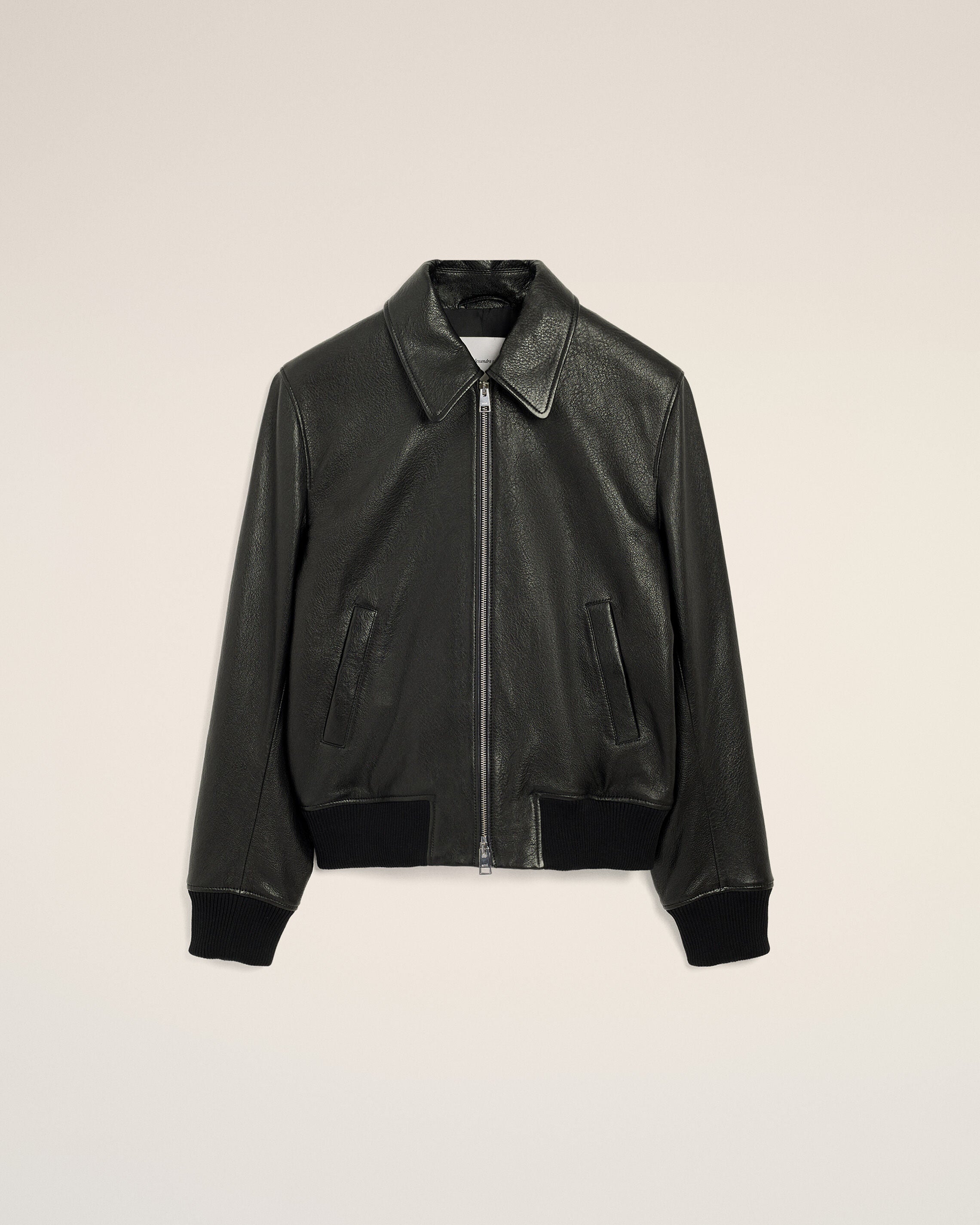 Black Lamb Leather Zipped Jacket - 1
