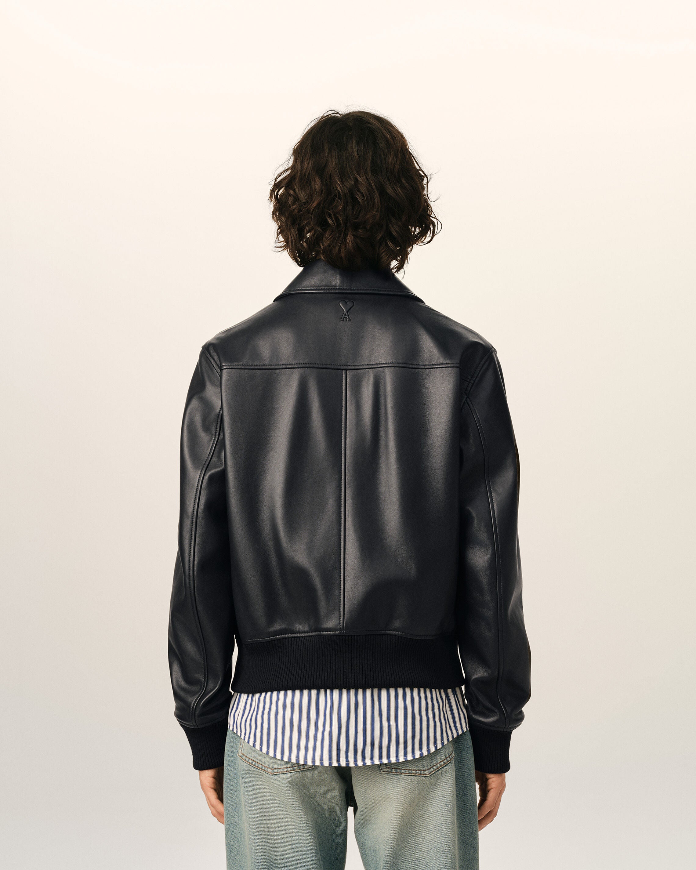 Black lamb leather zipped jacket - 5