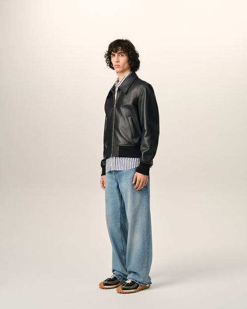 Black lamb leather zipped jacket - Man - 6 - AMI Paris - Ami Paris