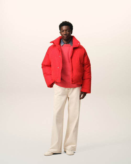 Red Taffetas Ami De Coeur Down Jacket - 2 - Ami Paris