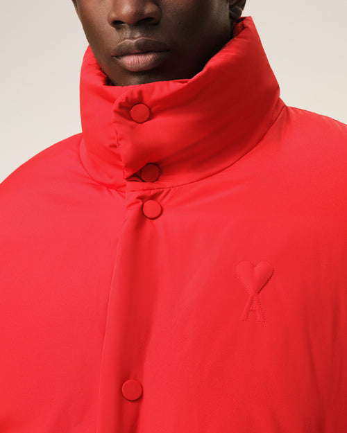 Plumífero Ami de Cœur de tafetán rojo - 4 - Ami Paris