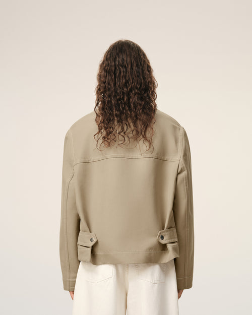 Chaqueta con cremallera de algodón beige - Hombre - 5 - AMI Paris - Ami Paris