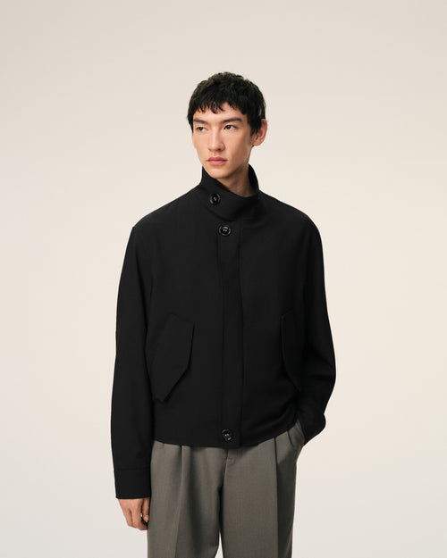 Black New Wool Harrington Jacket - Man - 3 - AMI Paris - Ami Paris