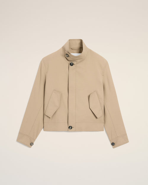 Beige New Wool Harrington Jacket - 1 - Ami Paris
