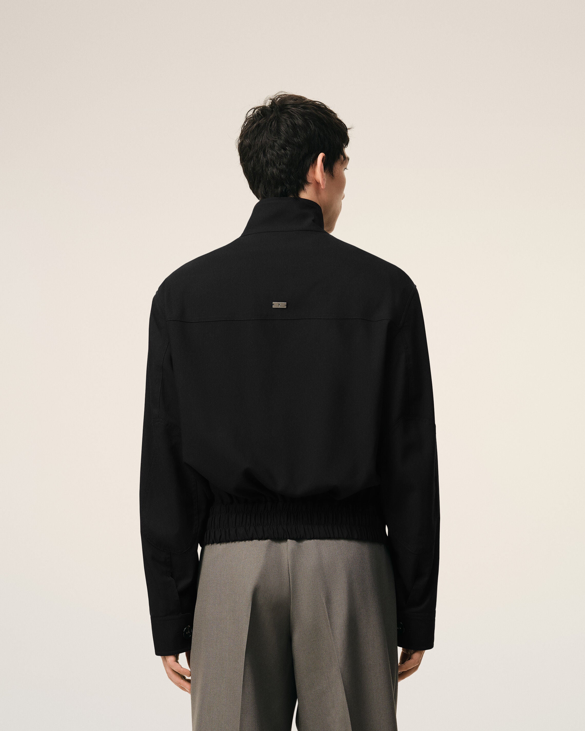 Black New Wool Harrington Jacket - 5