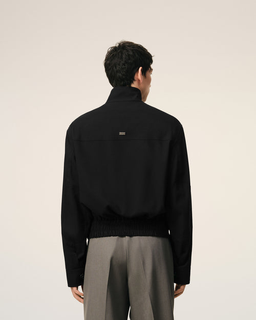 Black New Wool Harrington Jacket - Man - 5 - AMI Paris - Ami Paris