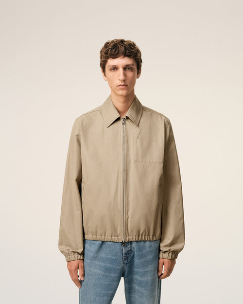 Beige Cotton Ami De Cœur Zipped Jacket - 3 - Ami Paris