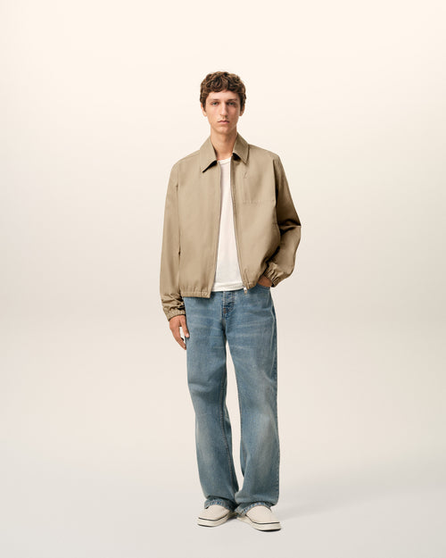 Beige Cotton Ami De Cœur Zipped Jacket - 2 - Ami Paris