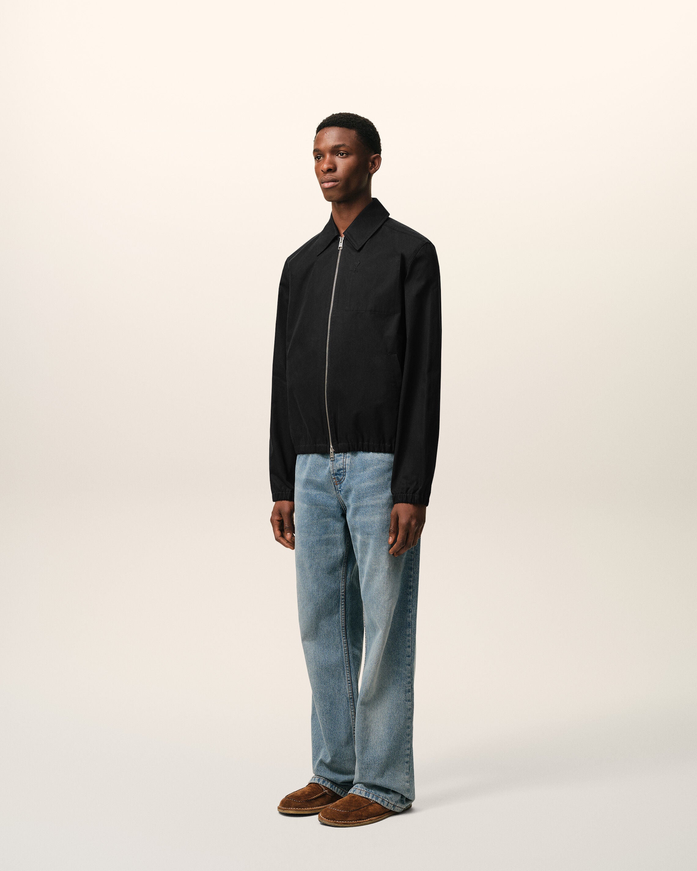 Black Cotton Ami De Cœur Zipped Jacket - 6