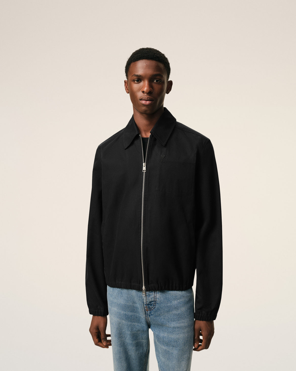 Black Cotton Ami De Cœur Zipped Jacket - 3