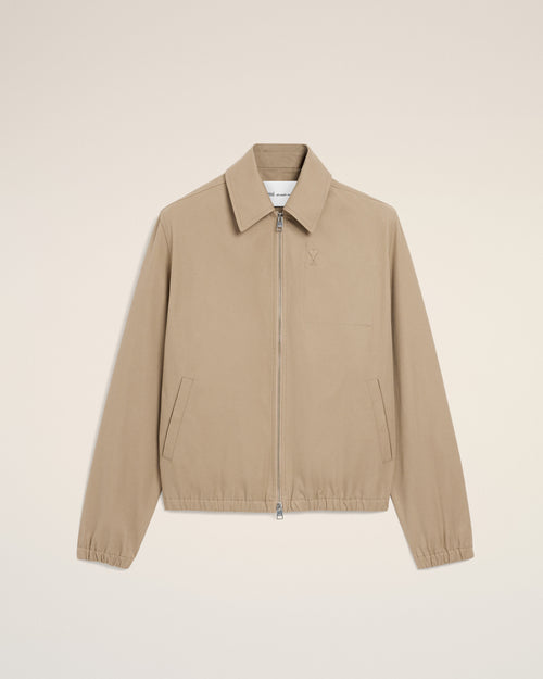 Beige Cotton Ami De Cœur Zipped Jacket - 1 - Ami Paris