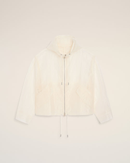 Coupe Vent Blanc Zippé en Nylon - 2 - Ami Paris