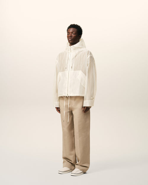 White Nylon Zipped Windbreaker - Man - 6 - AMI Paris - Ami Paris