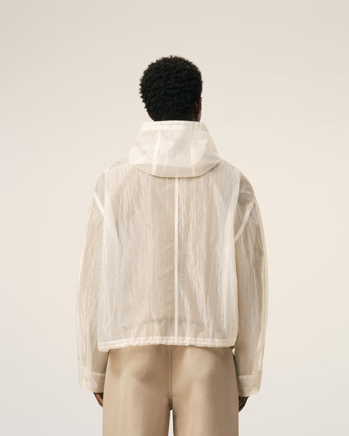 White Nylon Zipped Windbreaker - Man - 5 - AMI Paris - Ami Paris