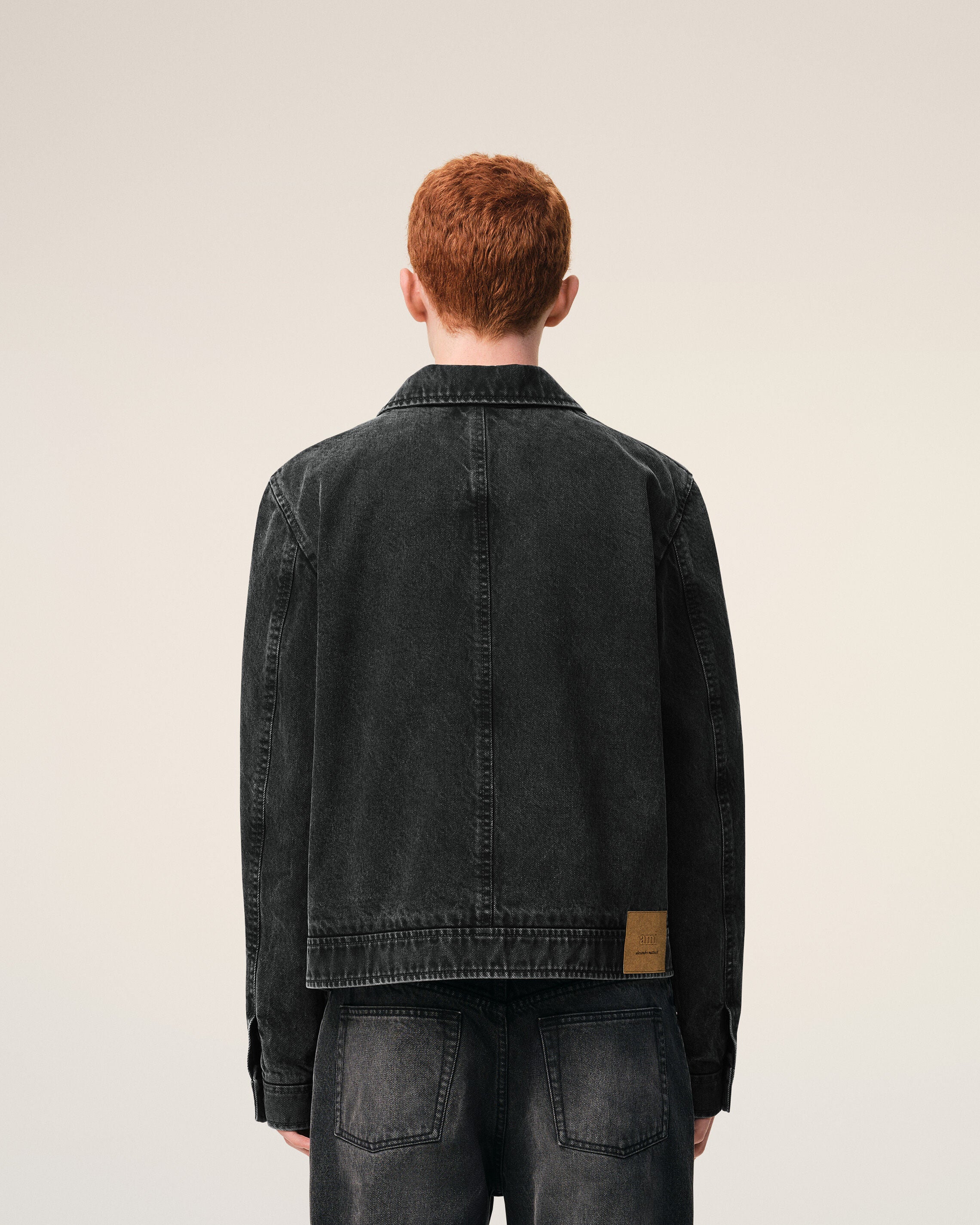 Black Cotton Tonal Ami De Coeur Zipped Jacket - 5
