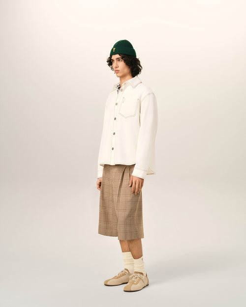 White Cotton Ami De Coeur Overshirt - Man - 6 - AMI Paris - Ami Paris