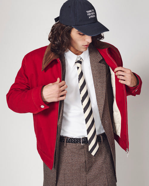 Red cotton zipped jacket with Ami de Coeur - Man - 9 - AMI Paris - Ami Paris