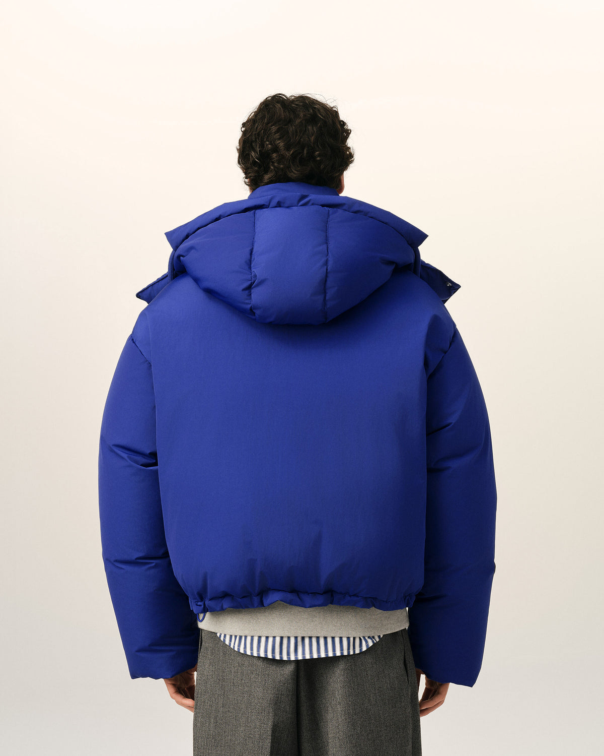 Doudoune bleue à capuche en coton et nylon Ami de Coeur - 5