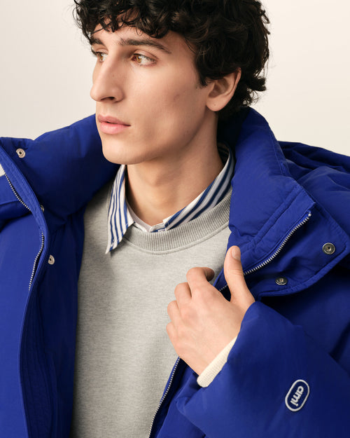 Doudoune bleue à capuche en coton et nylon Ami de Coeur - Homme - 4 - AMI Paris - Ami Paris