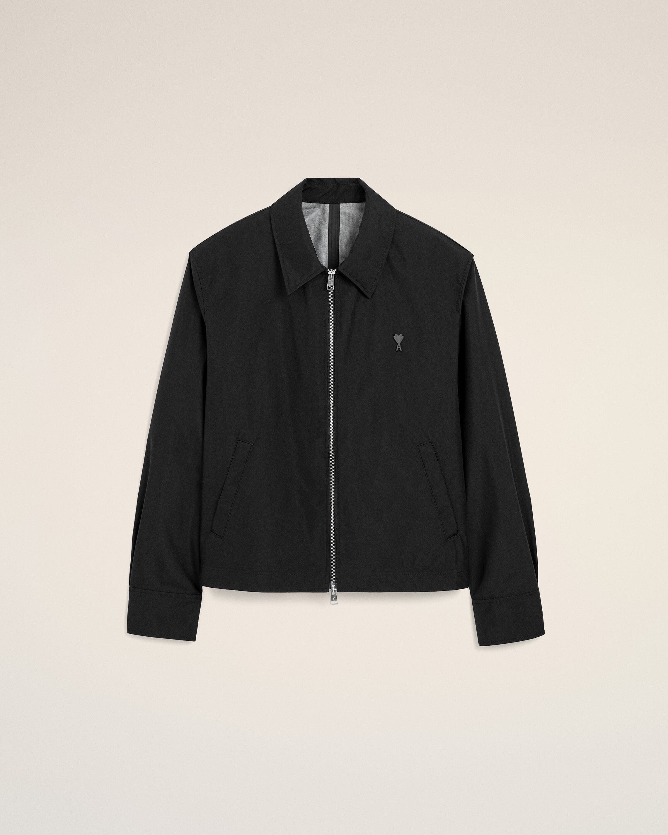 Black nylon jacket with Ami de Coeur - 1