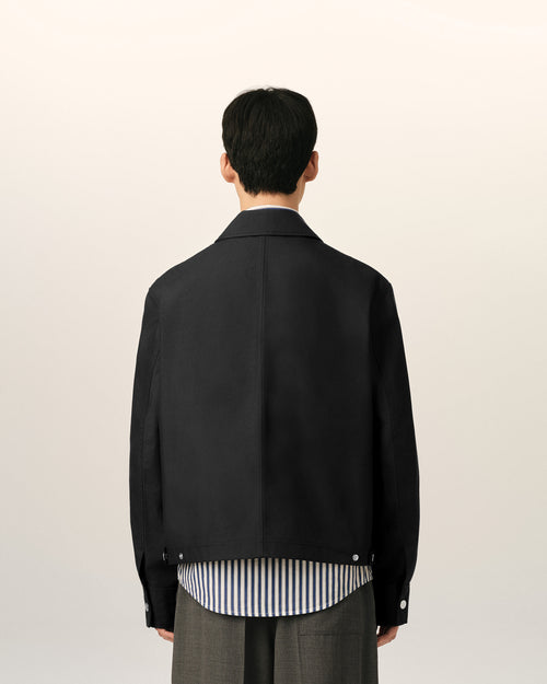 Black nylon jacket with Ami de Coeur - Man - 5 - AMI Paris - Ami Paris