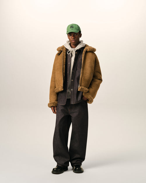 Brown sheep shearling aviator jacket - Man - 2 - AMI Paris - Ami Paris