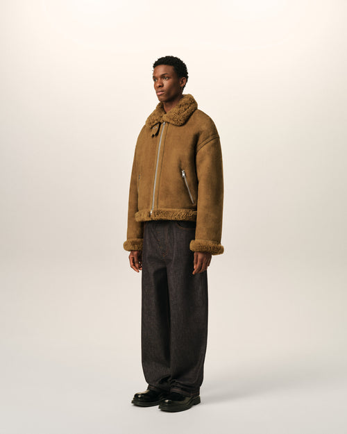 Brown sheep shearling aviator jacket - Man - 6 - AMI Paris - Ami Paris